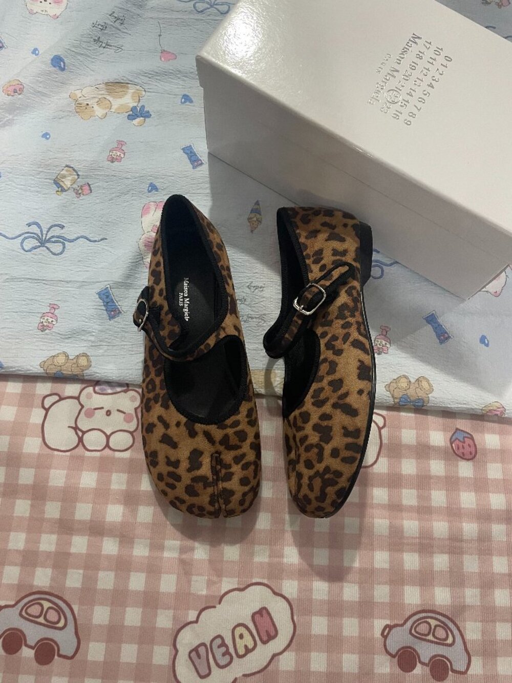 Maison Margiela Tabi Women's Leopard Print Mary Jane Flats